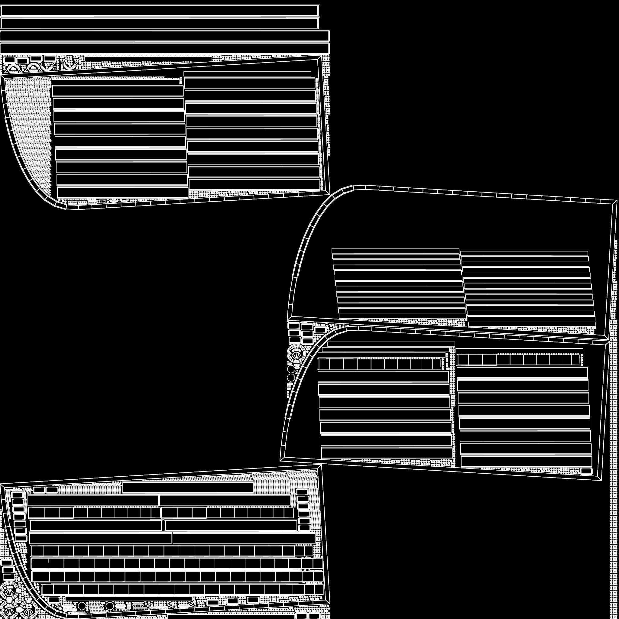 Medieval Wooden Double Door with Metal Straps 3D model_11