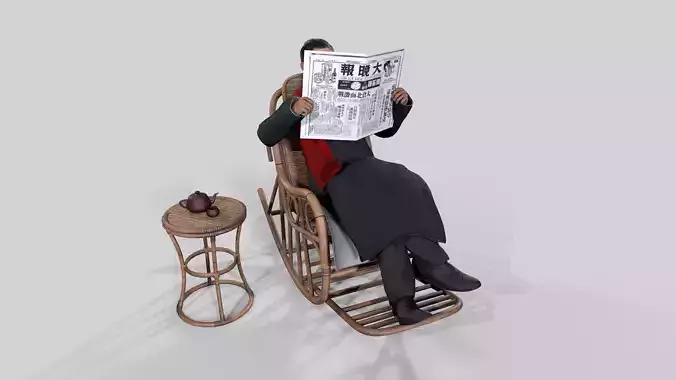  read newspaper Low-poly 3D model