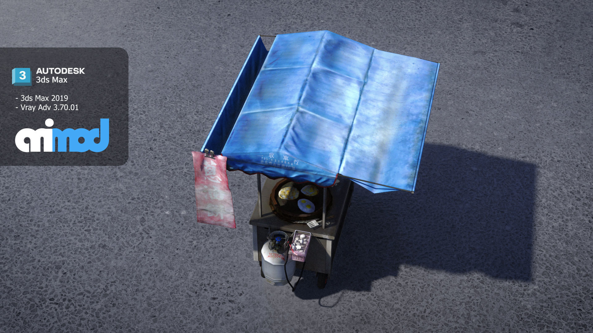 Chinese Breakfast Vendor 3D model_1