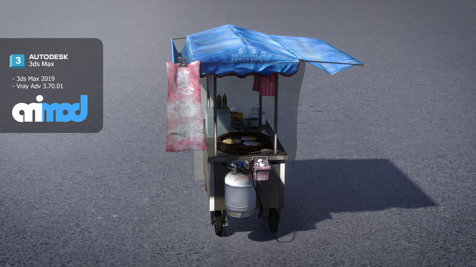 Chinese Breakfast Vendor 3D model_3
