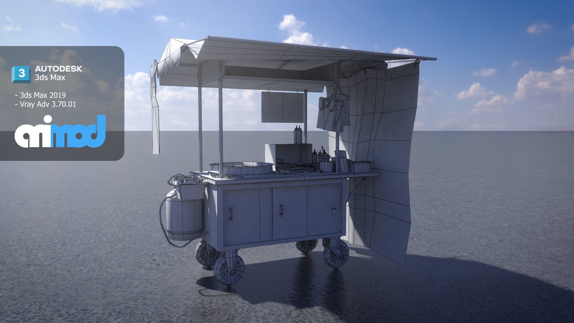 Chinese Breakfast Vendor 3D model_5