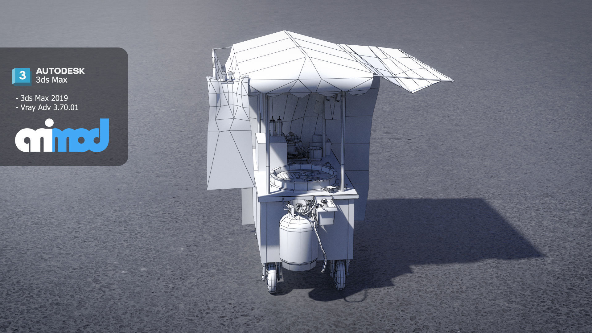 Chinese Breakfast Vendor 3D model_8