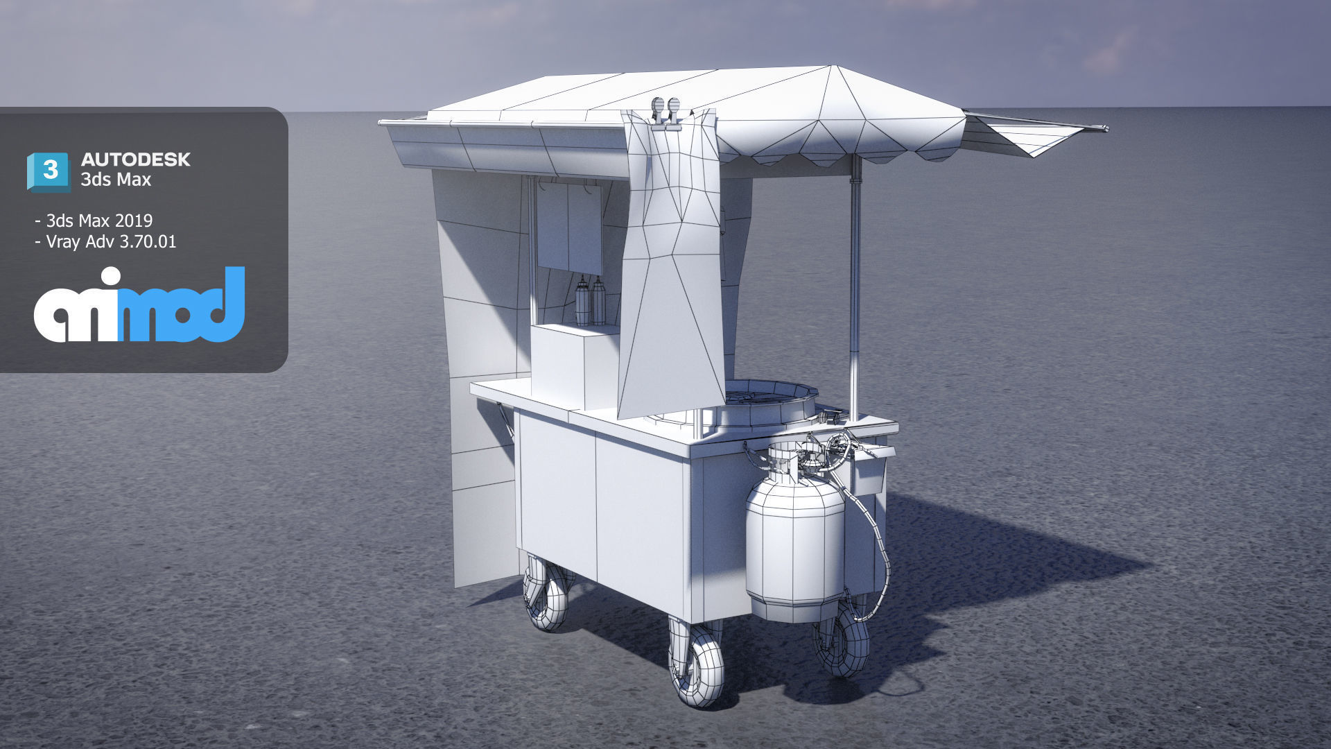 Chinese Breakfast Vendor 3D model_7