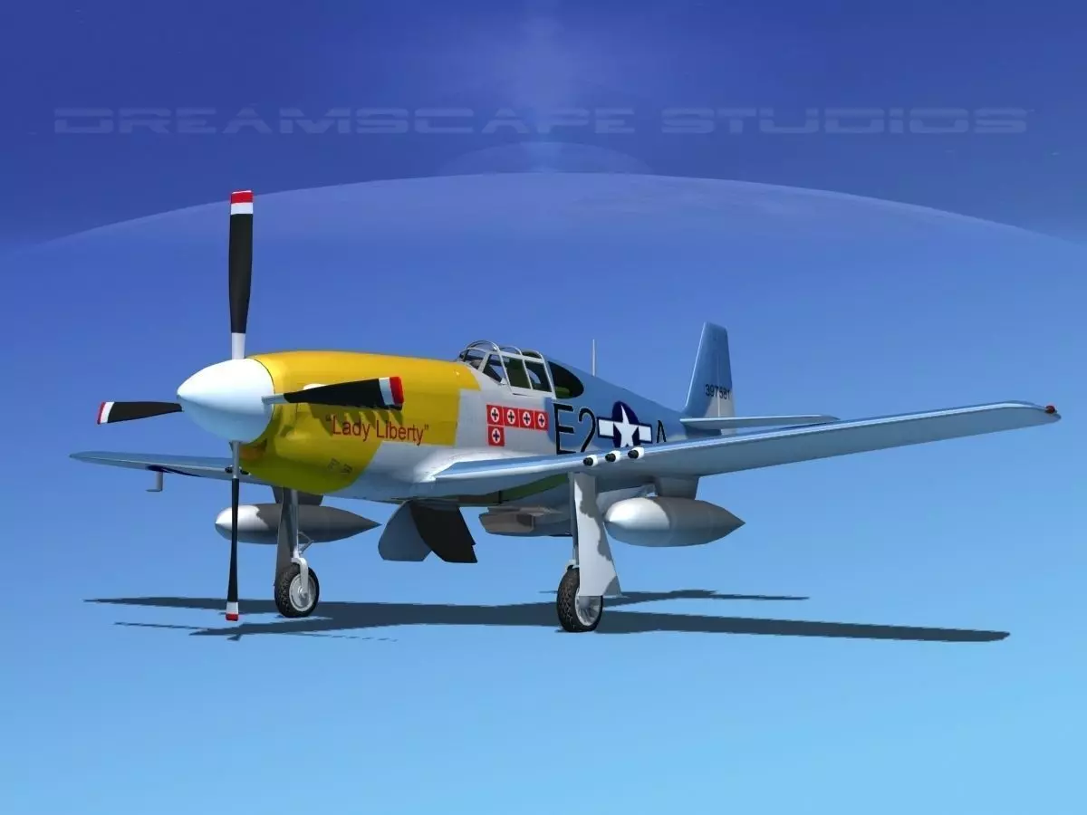 North American P-51B Lady Liberty 3D model