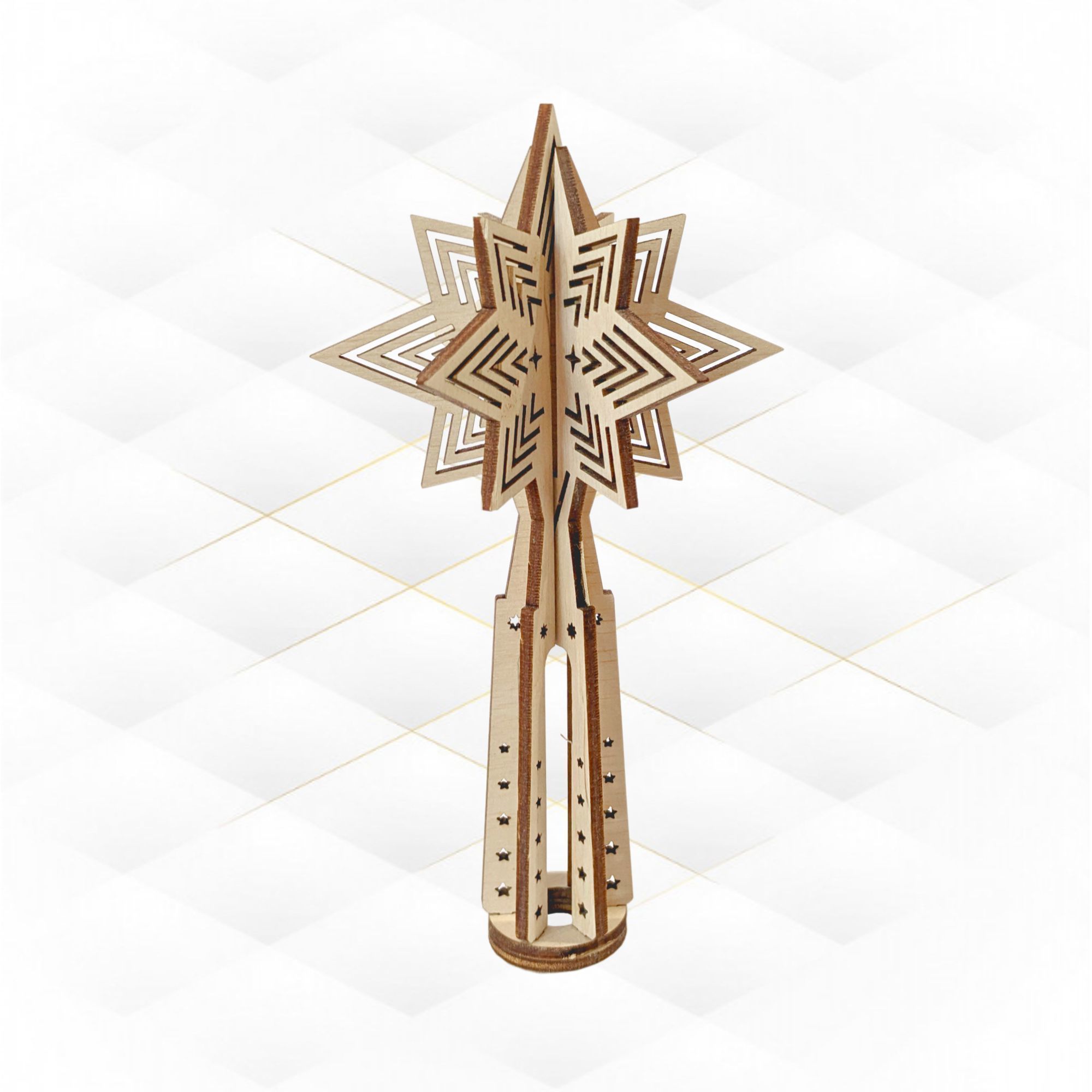 Christmas Tree Topper laser cut vector design 3D print model_4
