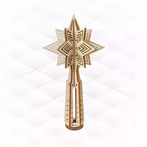 Christmas Tree Topper laser cut vector design 3D print model
