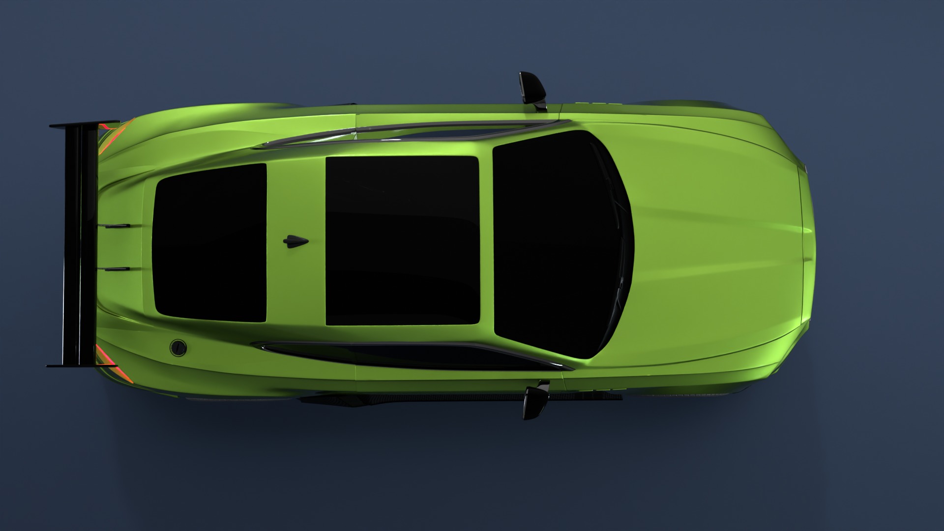 High Performance Green Sports Car 3D Model  Blender Shaded 3D model_4