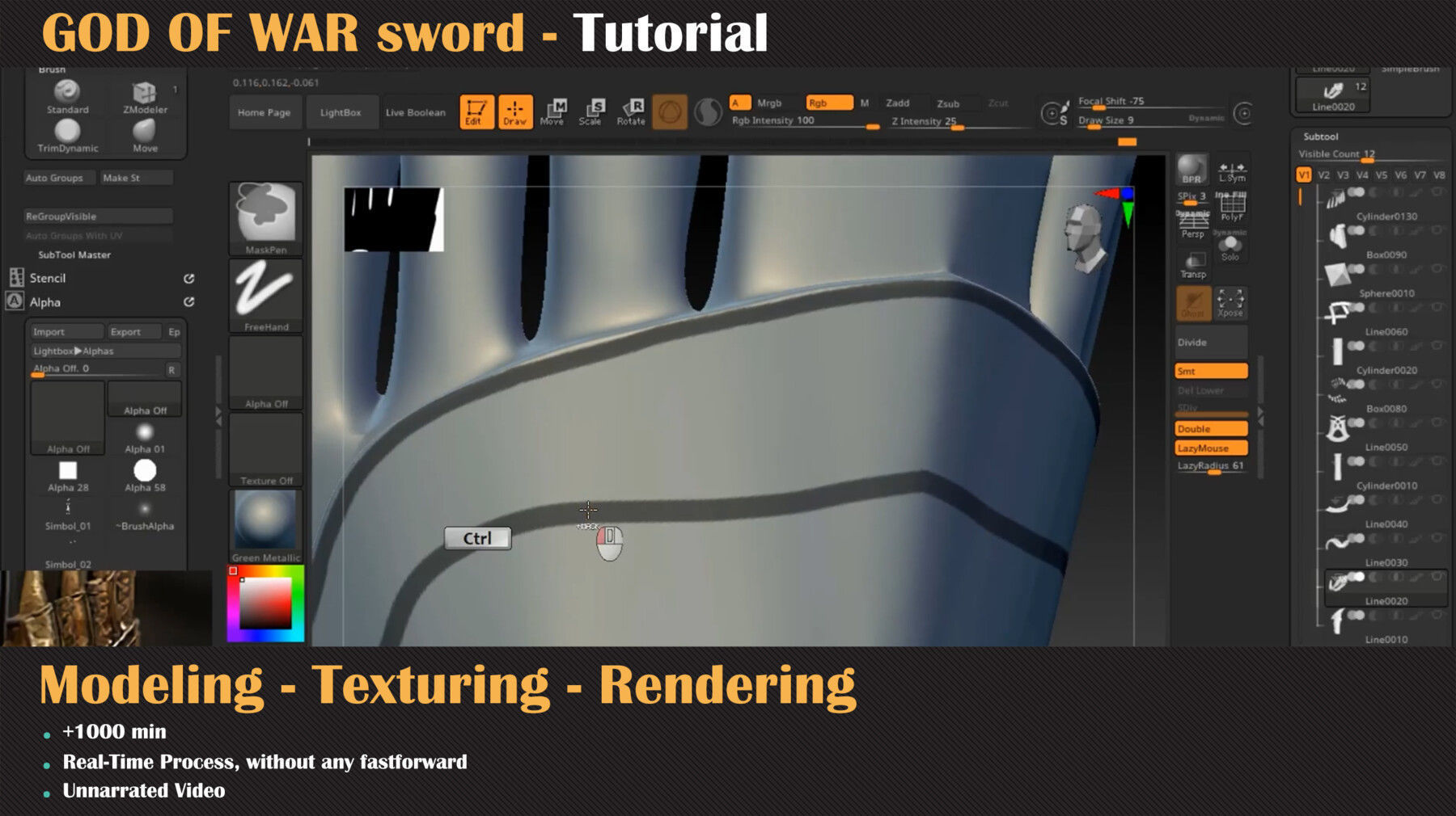 GOD OF WAR sword - Tutorial 3D model_5
