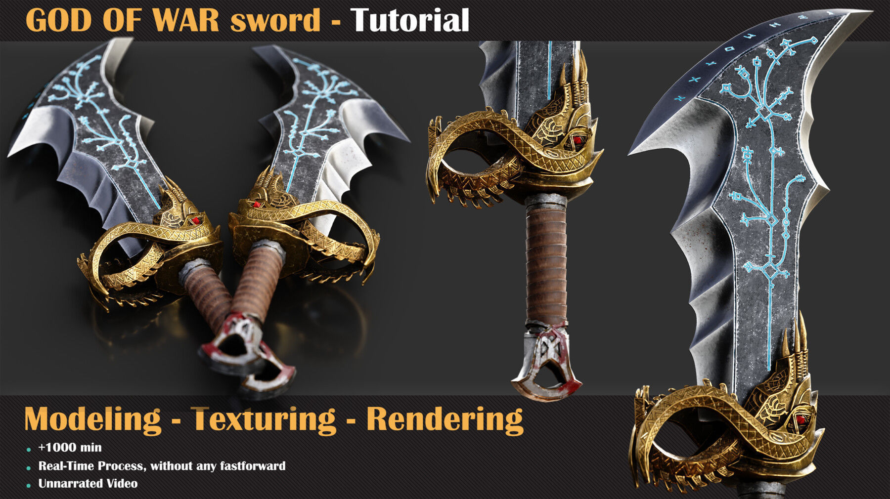 GOD OF WAR sword - Tutorial 3D model_2