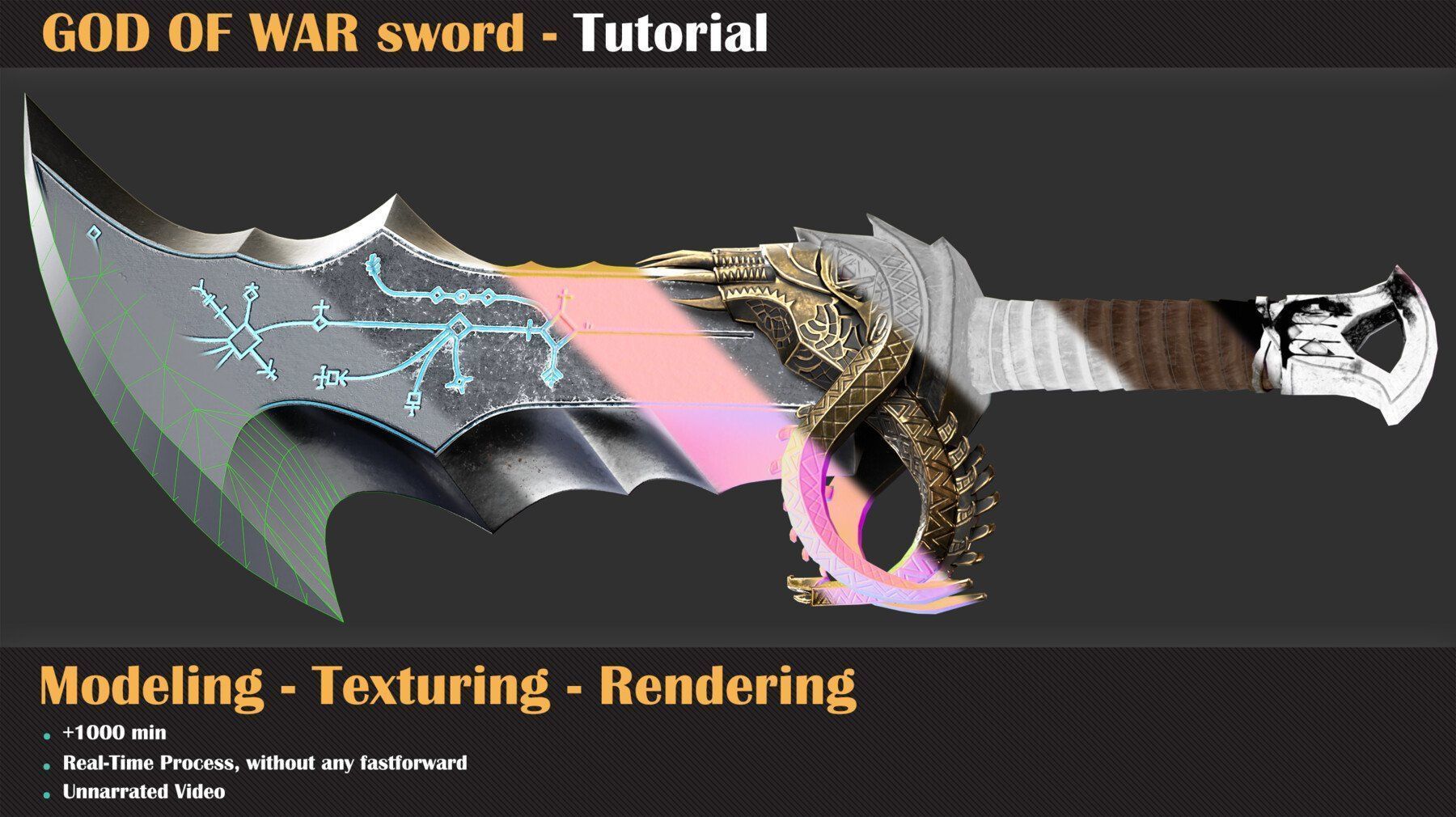 GOD OF WAR sword - Tutorial 3D model_3