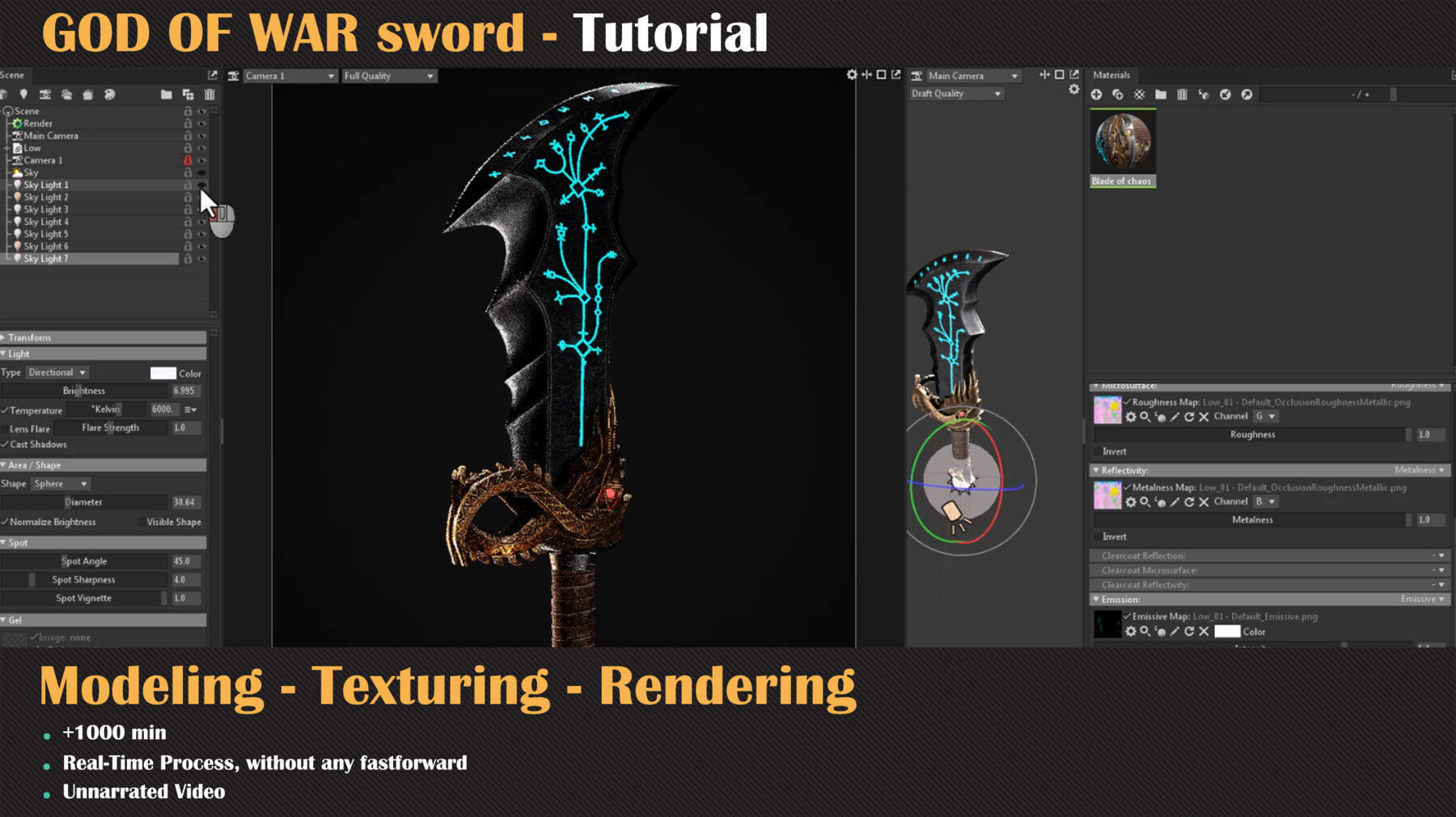 GOD OF WAR sword - Tutorial 3D model_9