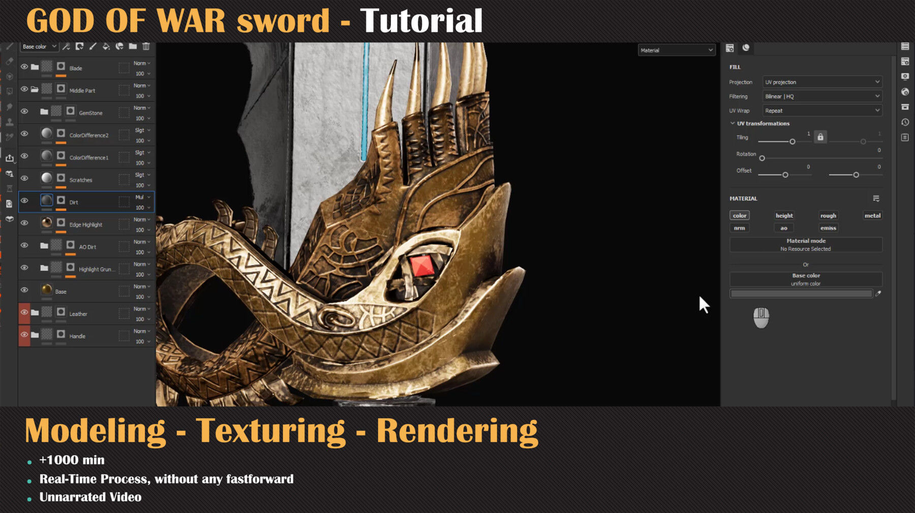 GOD OF WAR sword - Tutorial 3D model_10
