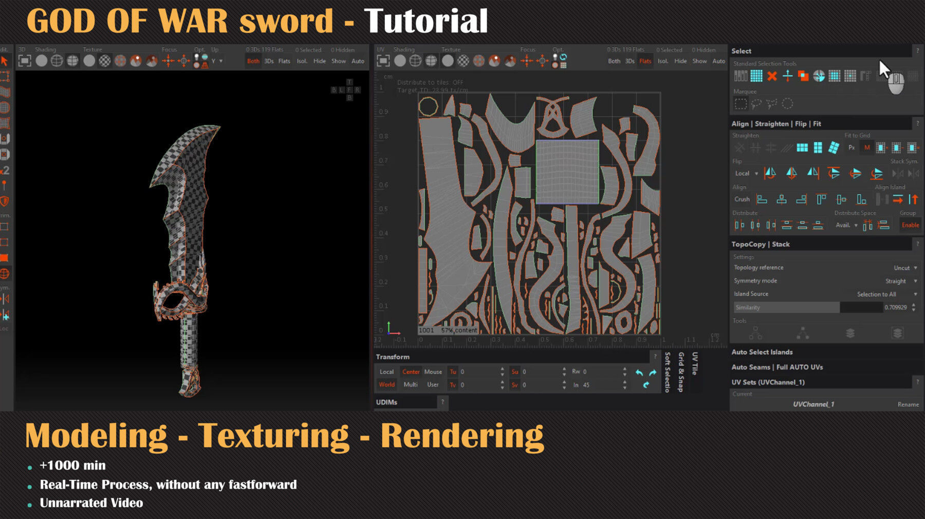 GOD OF WAR sword - Tutorial 3D model_8