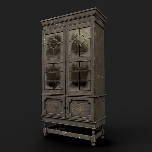 Vintage Old Wardrobe Low-poly 3D model