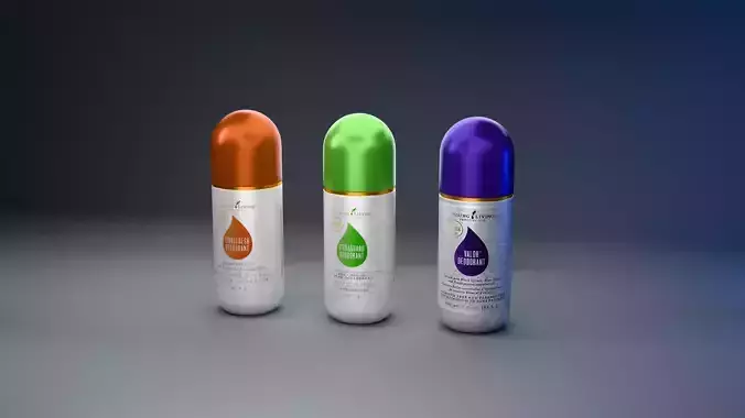 Roll on Deodorant 3D product render with custom label