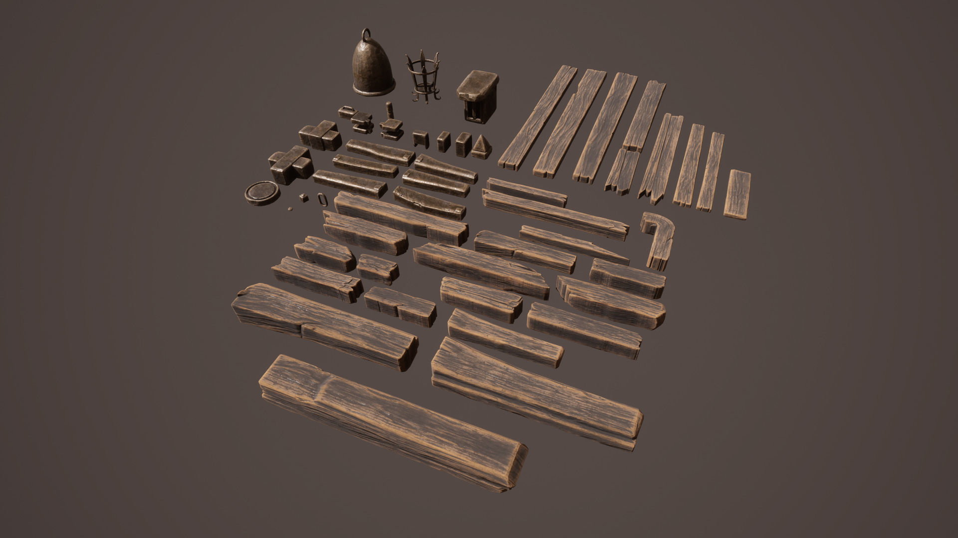 Brutal architecture Low-poly 3D model_2