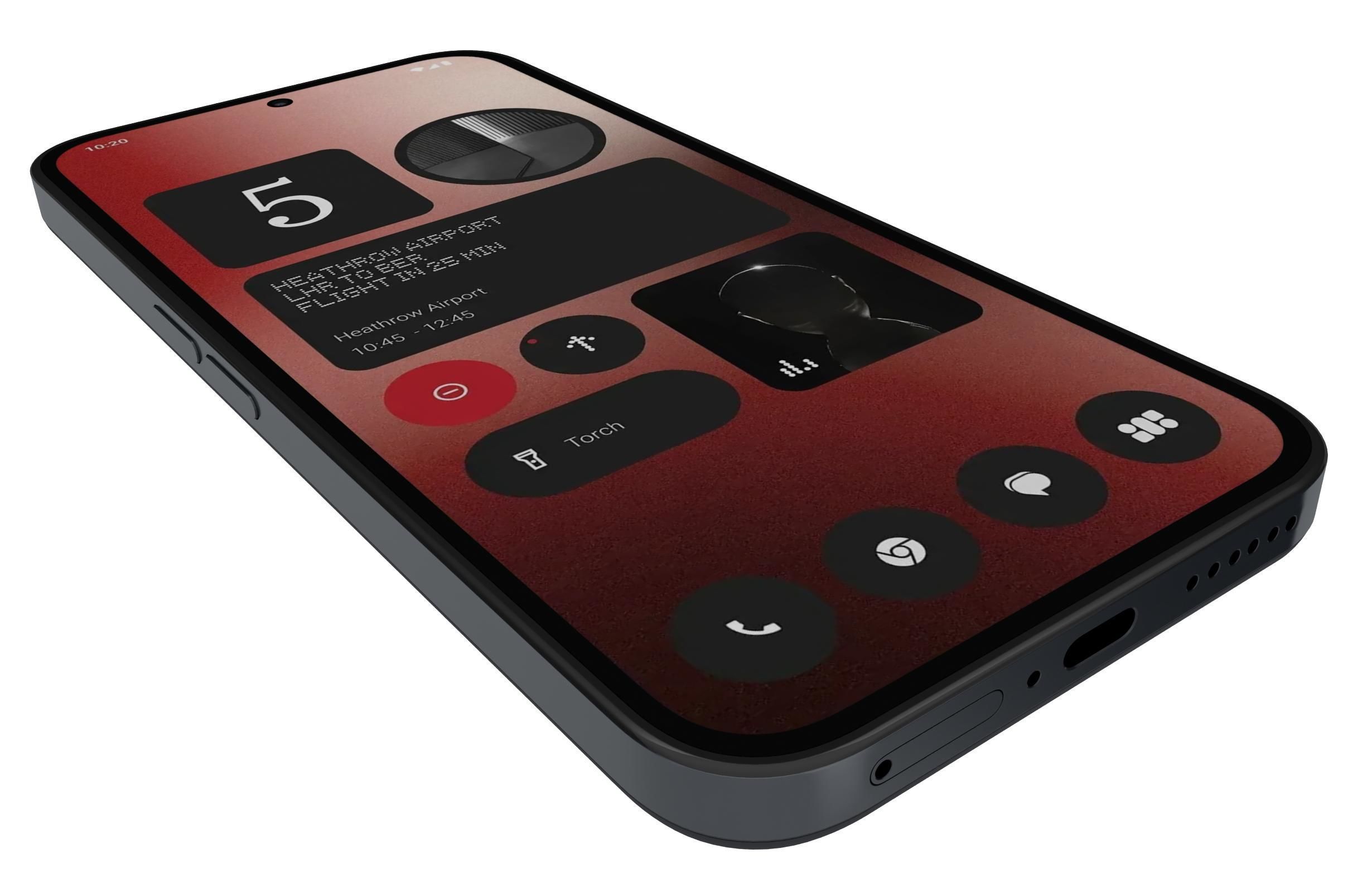 Nothing Phone 2a Black 3D model_12