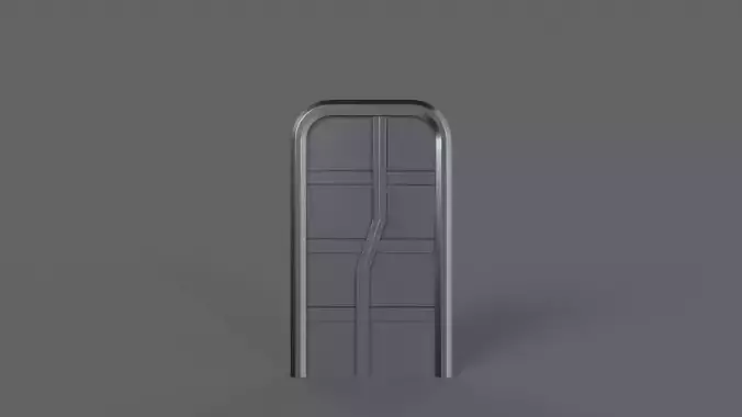 PBR Sci-Fi Door 1 Low-poly 3D model