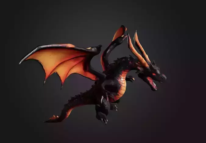 Epic Fire High Quality Dragon 3D Model for Games and Animation