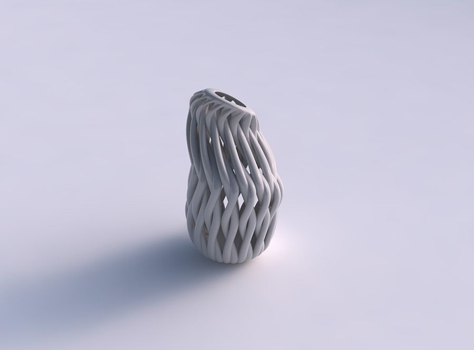 Vase taper double bend 2 with twisted muscle structure squeez... 3D print model