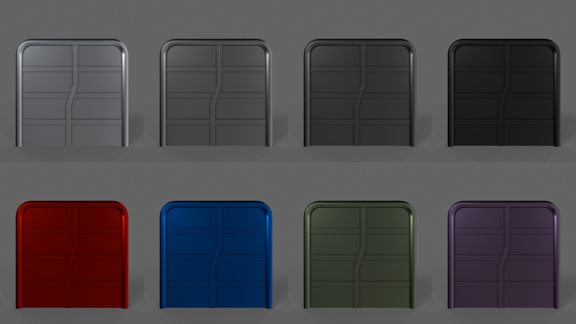 PBR Sci-Fi Door 2 Low-poly 3D model_2