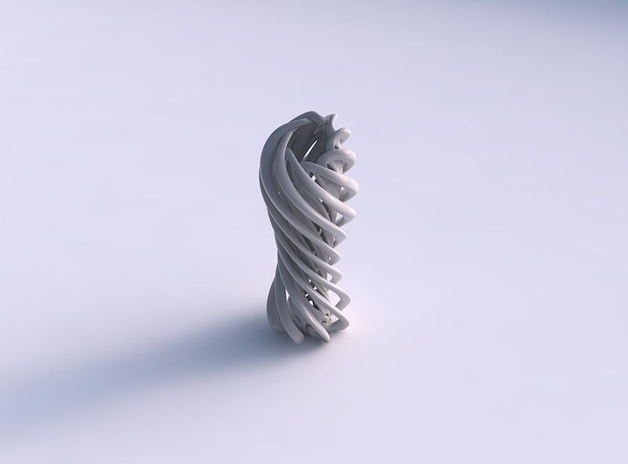 Vase straight double twisted with collapsed top pimp up top 3D print model_0
