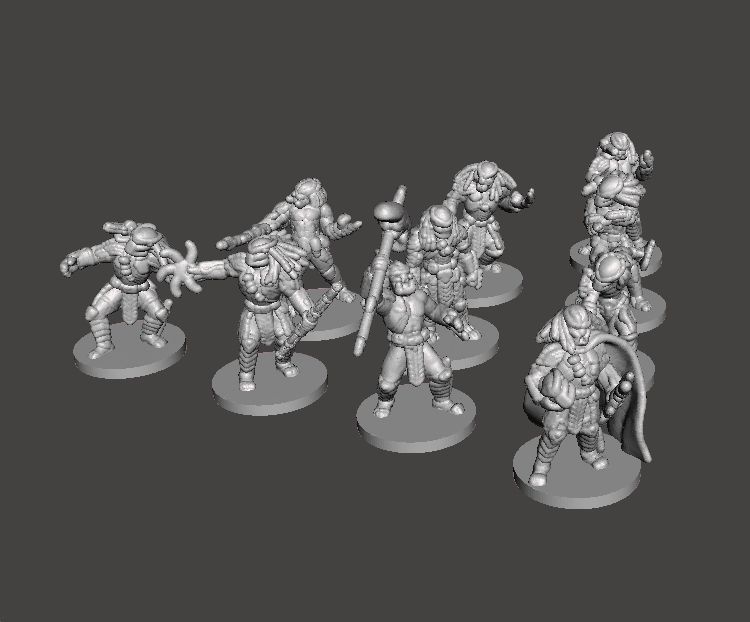 6MM SCALE PREDATORS SET MINIATURE MODELS FOR SCIFI FANTASY GAMES 3D print model_1
