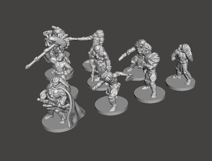6MM SCALE PREDATORS SET MINIATURE MODELS FOR SCIFI FANTASY GAMES 3D print model_3