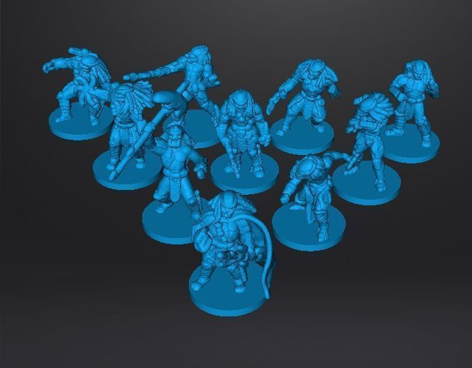 6MM SCALE PREDATORS SET MINIATURE MODELS FOR SCIFI FANTASY GAMES 3D print model_9