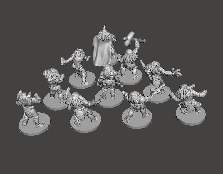 6MM SCALE PREDATORS SET MINIATURE MODELS FOR SCIFI FANTASY GAMES 3D print model_5