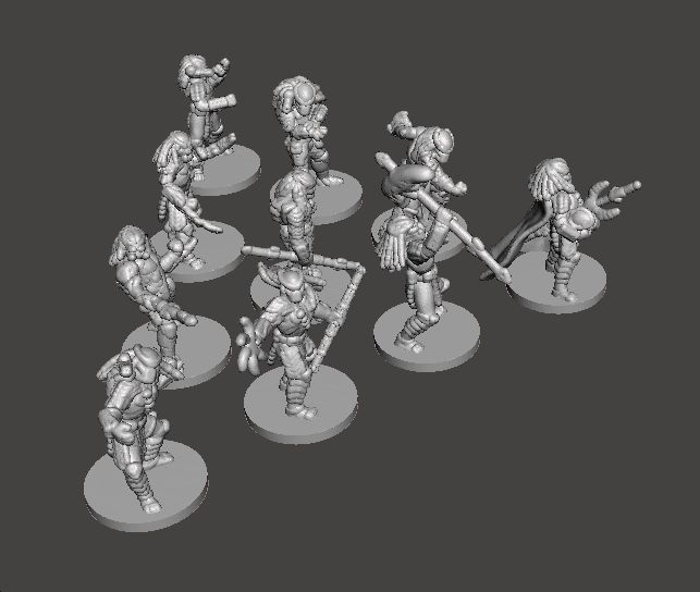 6MM SCALE PREDATORS SET MINIATURE MODELS FOR SCIFI FANTASY GAMES 3D print model_6