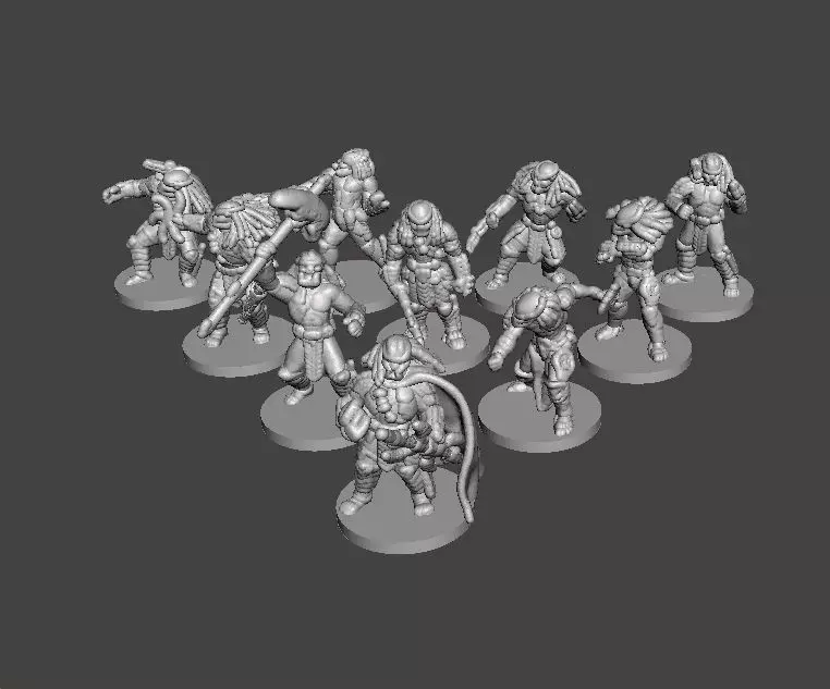 6MM SCALE PREDATORS SET MINIATURE MODELS FOR SCIFI FANTASY GAMES 3D print model_0