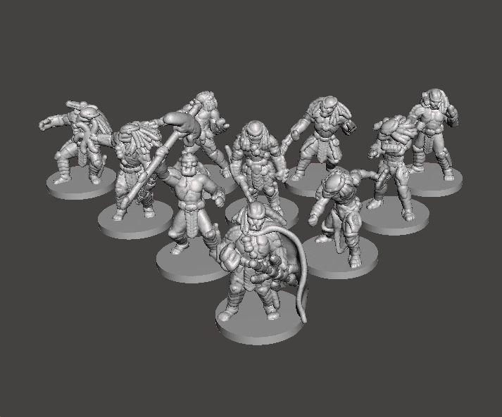 6MM SCALE PREDATORS SET MINIATURE MODELS FOR SCIFI FANTASY GAMES 3D print model_2