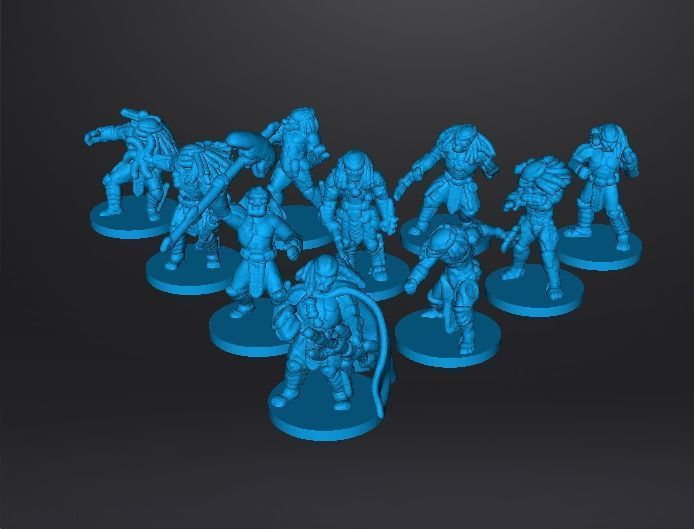 6MM SCALE PREDATORS SET MINIATURE MODELS FOR SCIFI FANTASY GAMES 3D print model_8