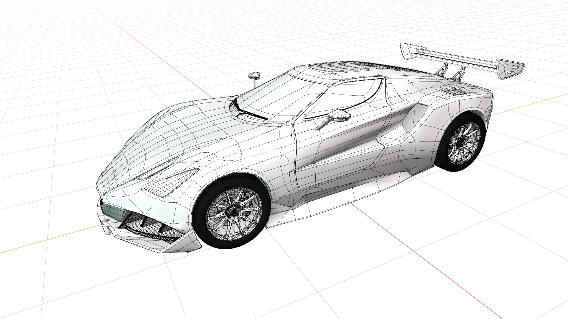 High Performance Orange Sports Car 3D Model  Blender Shaded Low-poly 3D model_2