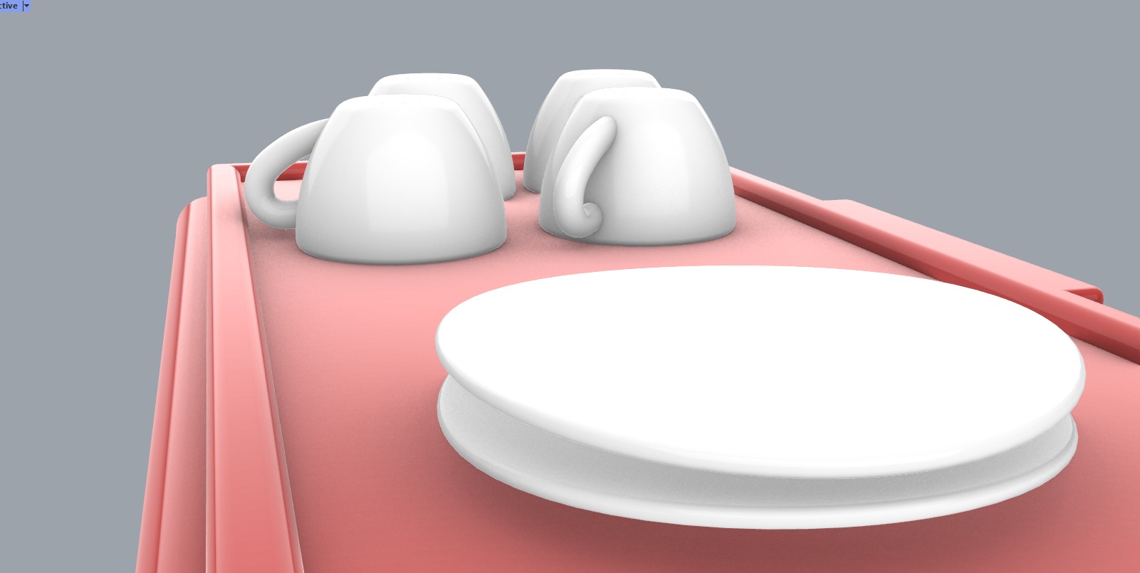 Coffee Machine with Mugs 3D model_11