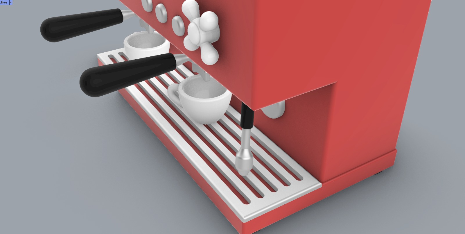 Coffee Machine with Mugs 3D model_7