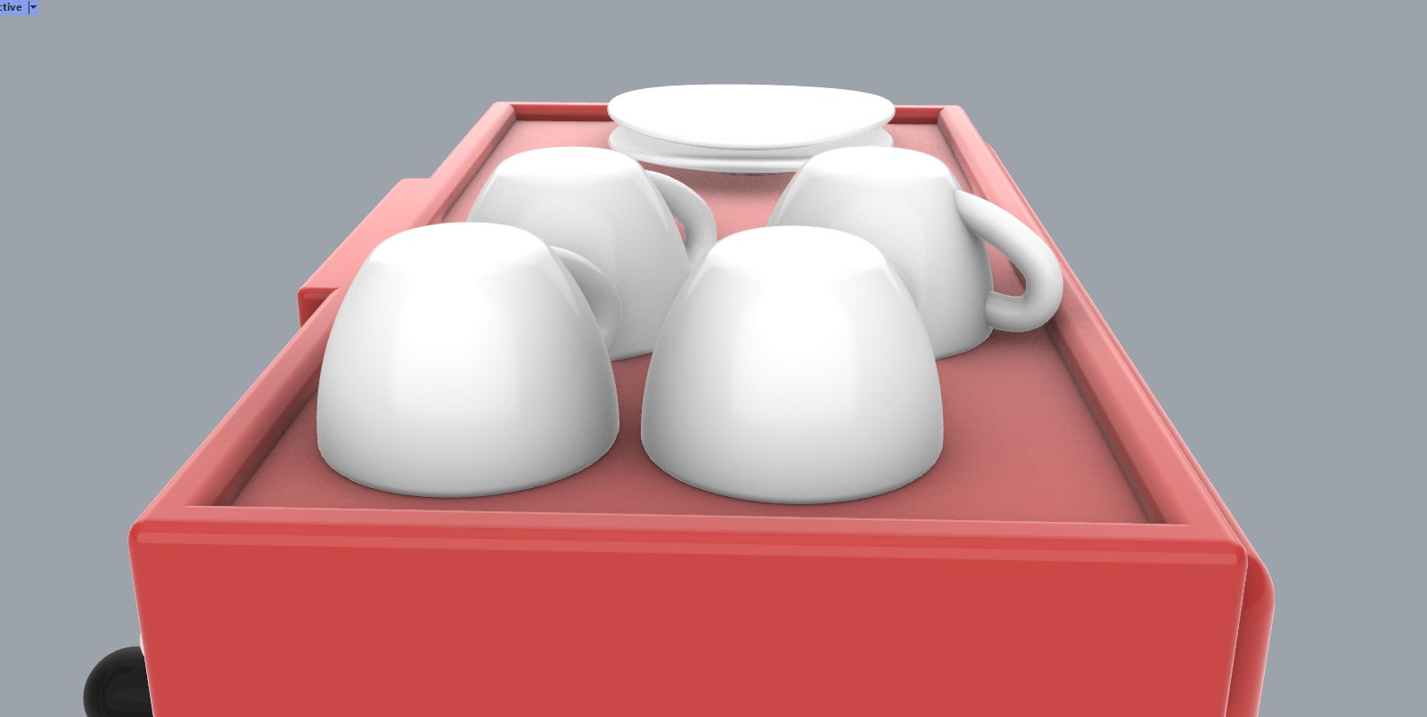 Coffee Machine with Mugs 3D model_8