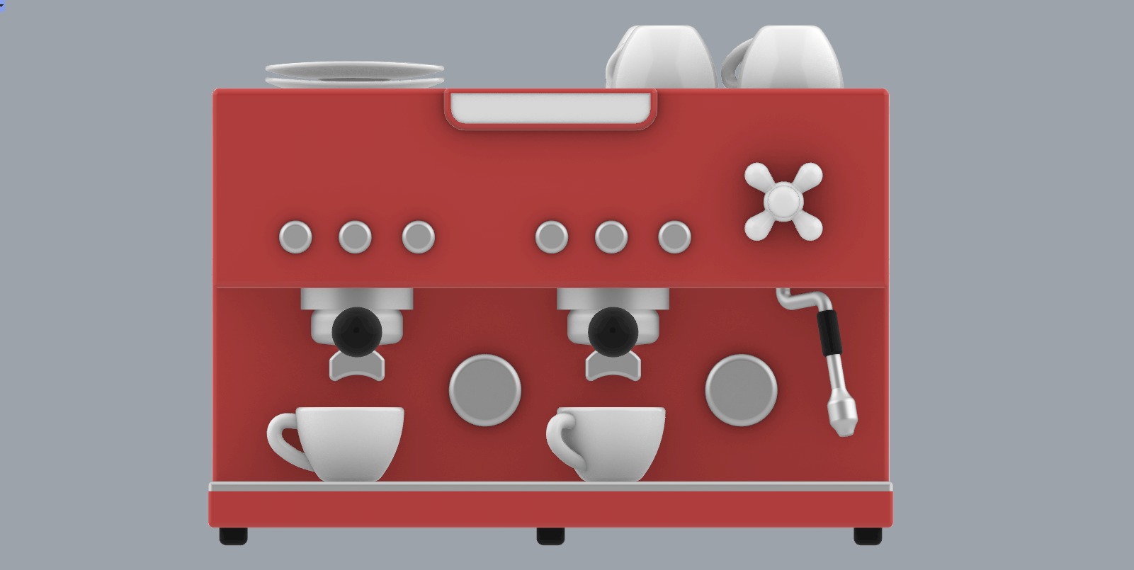 Coffee Machine with Mugs 3D model_18