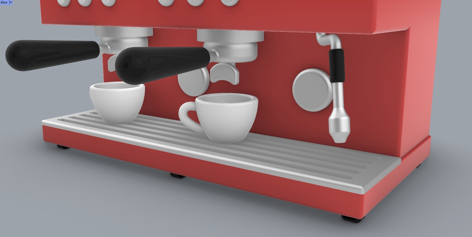 Coffee Machine with Mugs 3D model_2