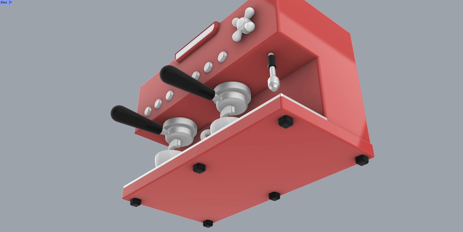 Coffee Machine with Mugs 3D model_12