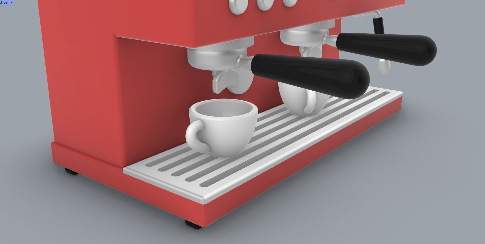 Coffee Machine with Mugs 3D model_3