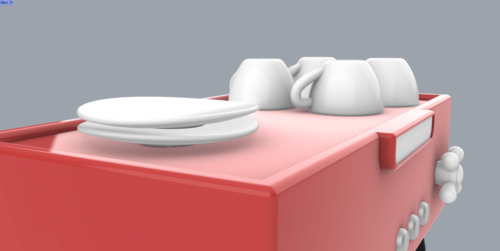 Coffee Machine with Mugs 3D model_9