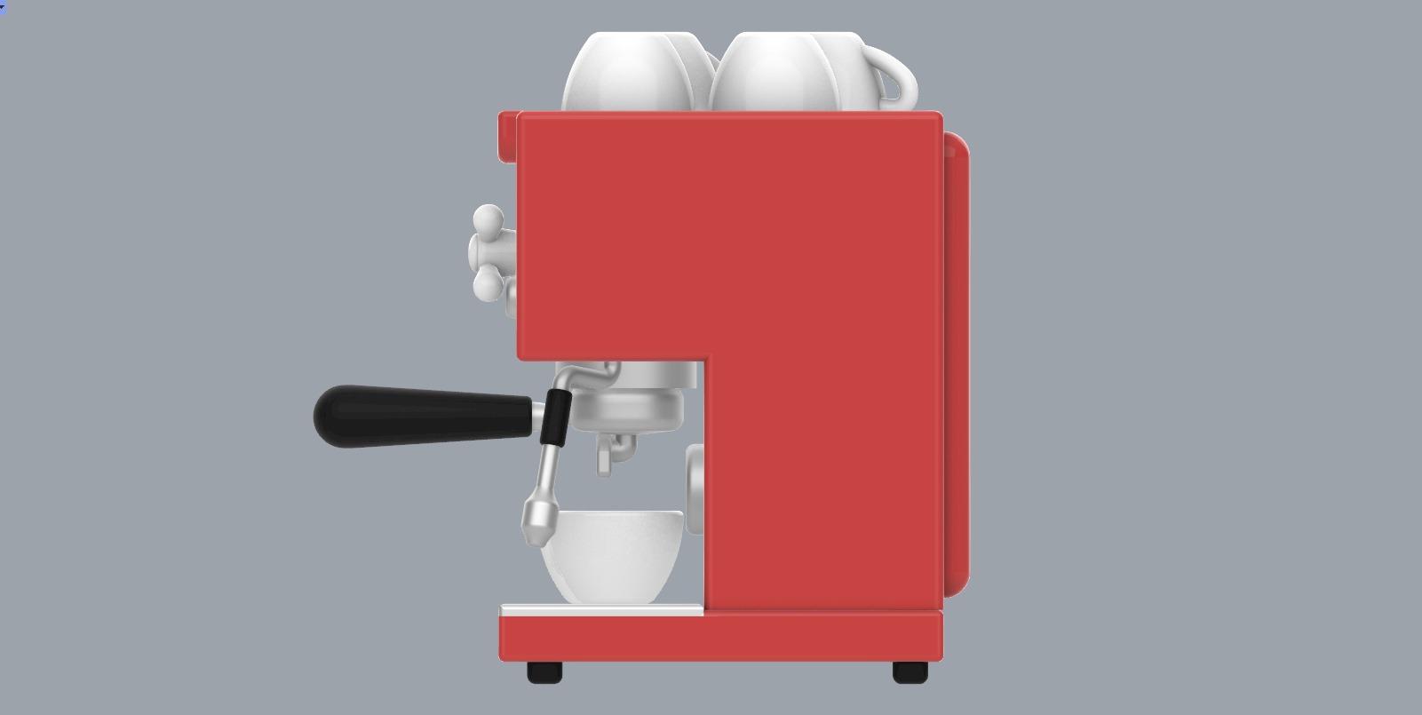 Coffee Machine with Mugs 3D model_26