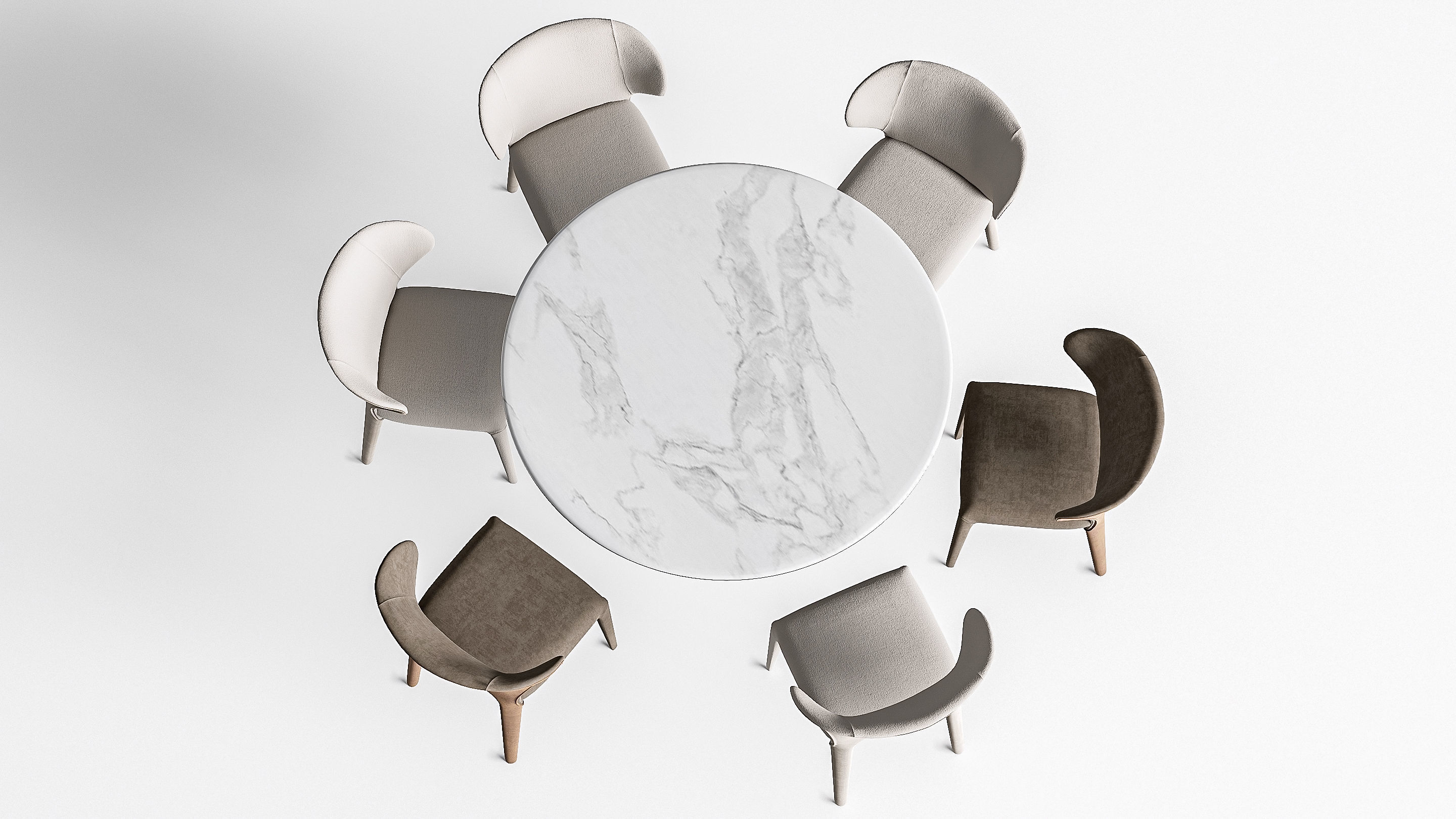 Dining table and chairs 4 3D model_10