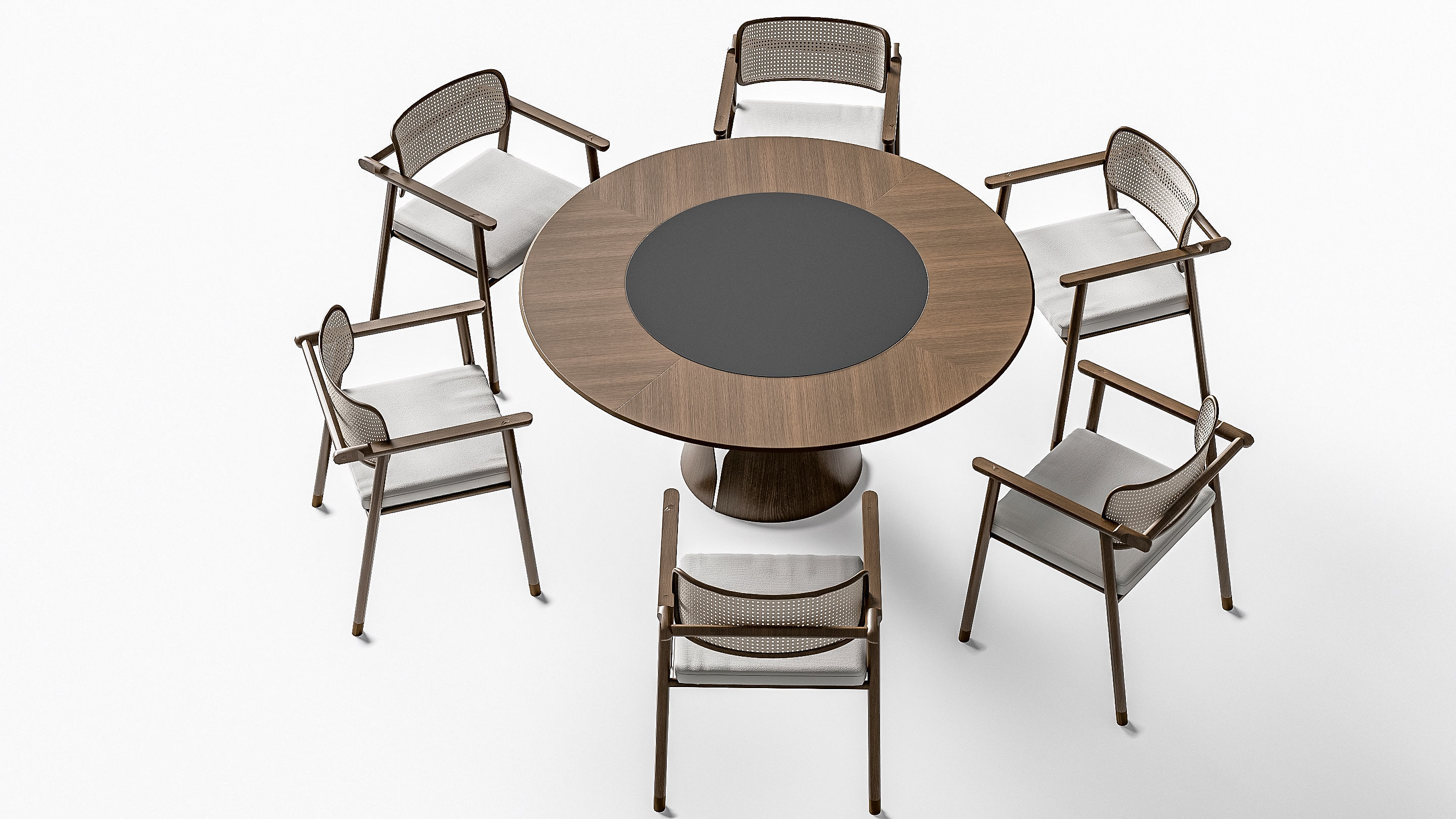 Dining table and chairs 4 3D model_8