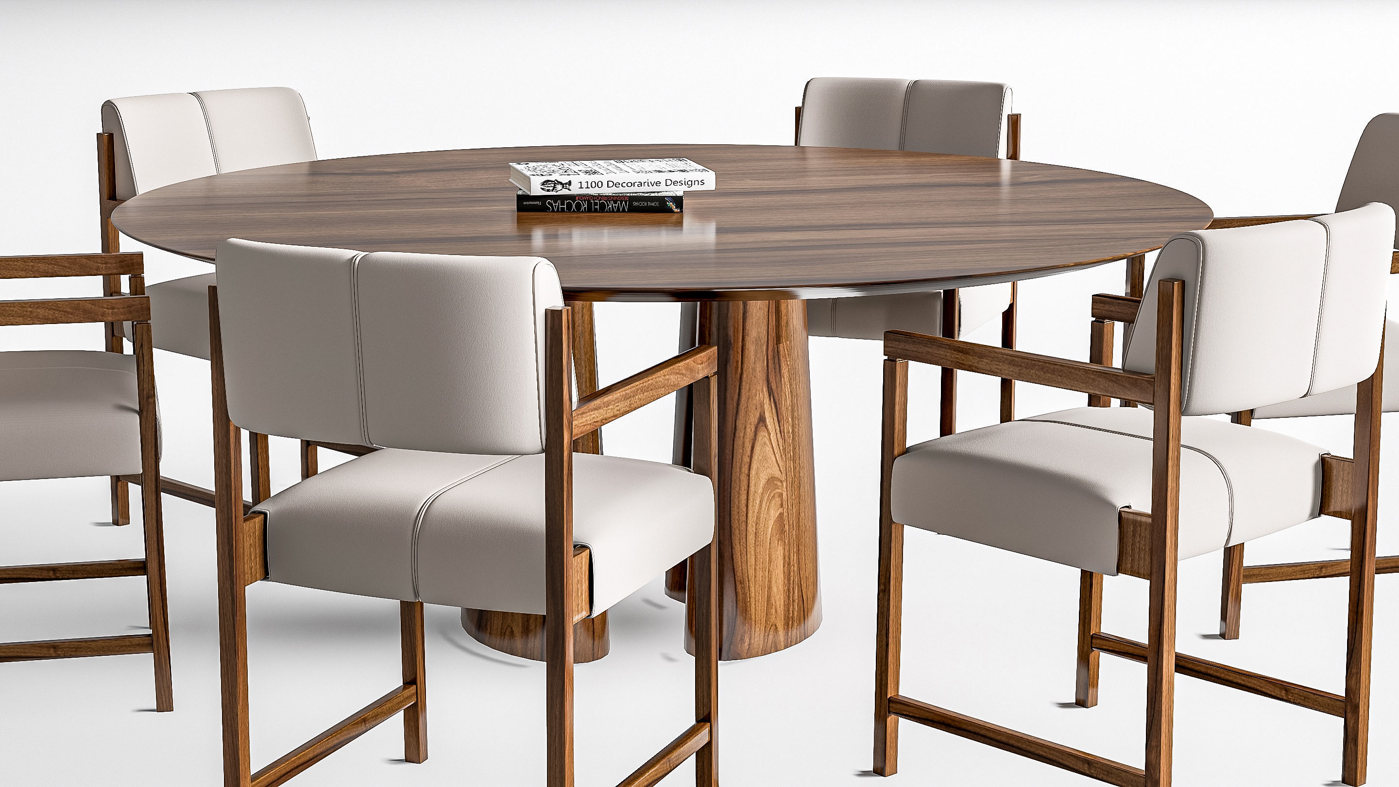 Dining table and chairs 4 3D model_16