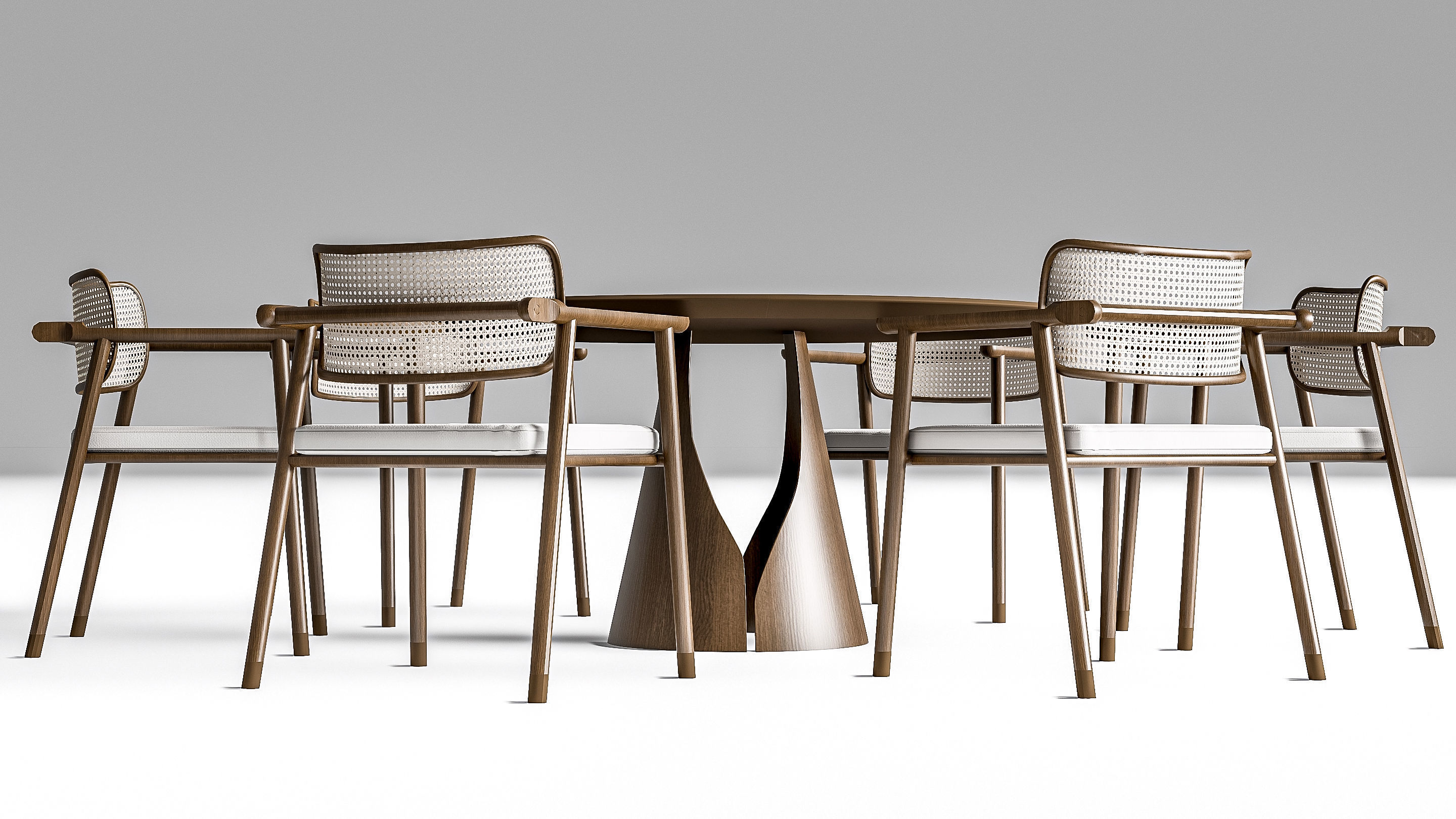 Dining table and chairs 4 3D model_9