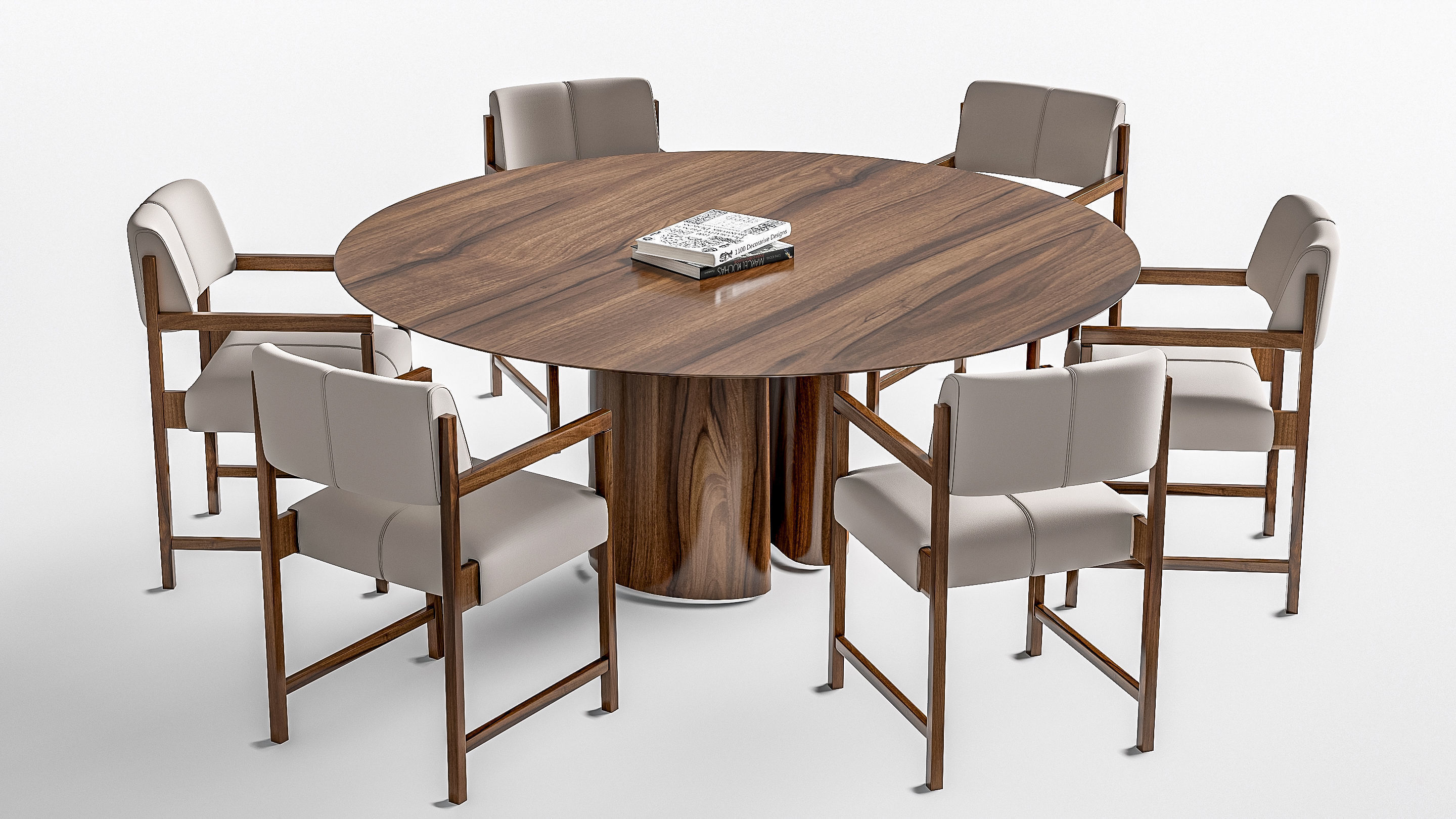 Dining table and chairs 4 3D model_14