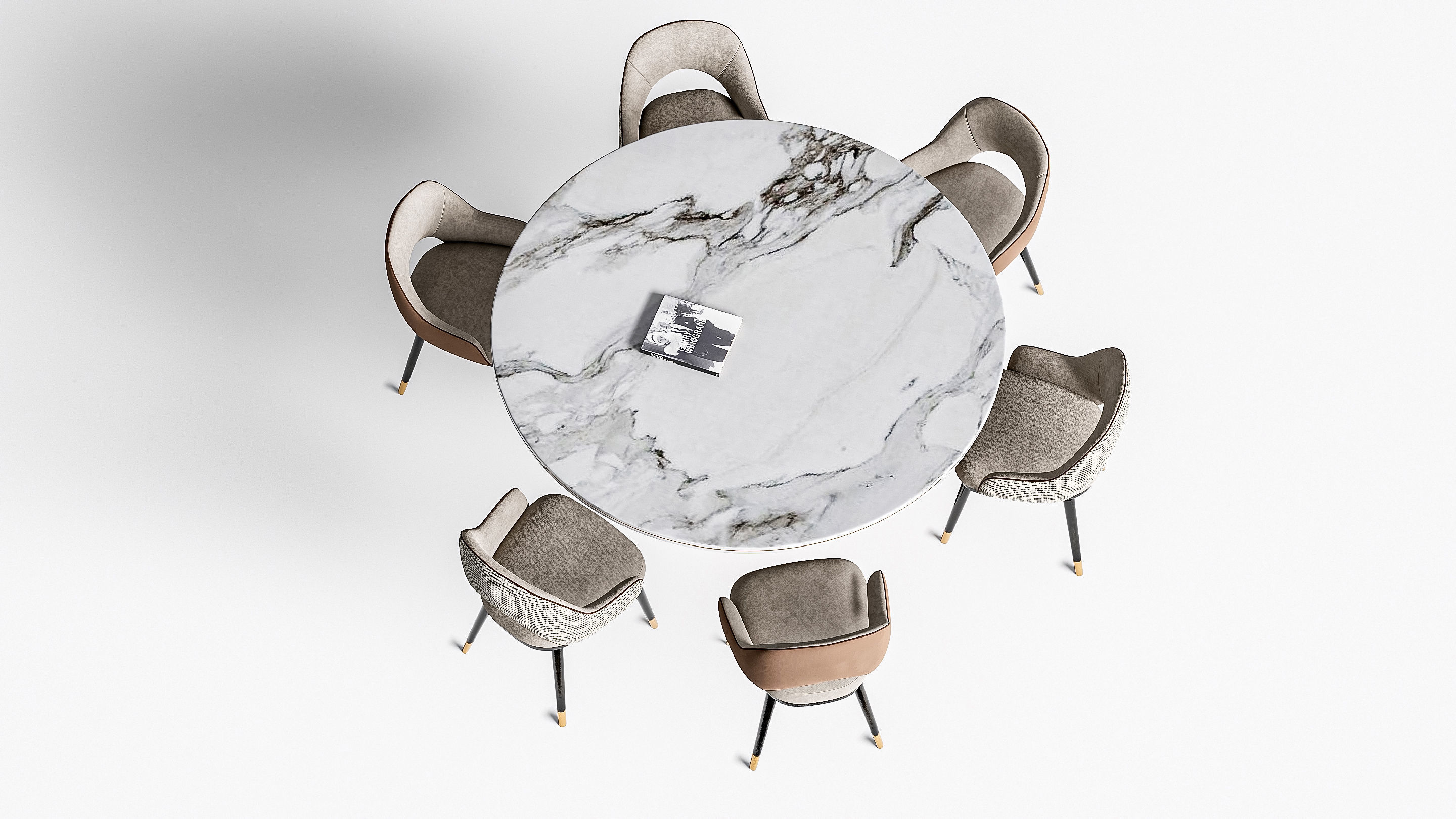 Dining table and chairs 4 3D model_4